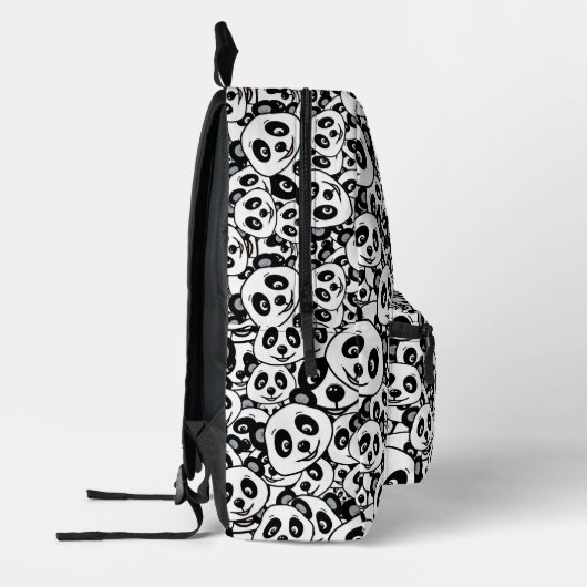 Modern Black and White Cute Panda Bear Pattern Bedruckter Rucksack (Links)