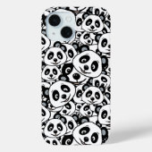 Modern Black and White Cute Panda Bear Pattern Case-Mate iPhone Hülle (Rückseite)