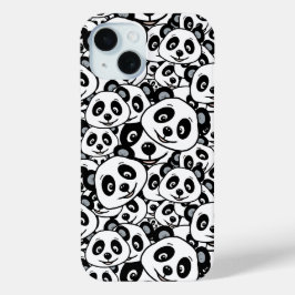Modern Black and White Cute Panda Bear Pattern Case-Mate iPhone Hülle