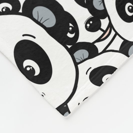 Modern Black and White Cute Panda Bear Pattern Fleecedecke (Ecke)