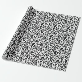 Modern Black and White Cute Panda Bear Pattern Geschenkpapier