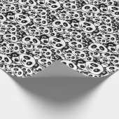 Modern Black and White Cute Panda Bear Pattern Geschenkpapier (Ecke)