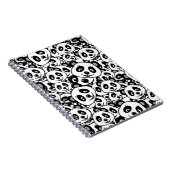 Modern Black and White Cute Panda Bear Pattern Notizblock (Rechte Seite)