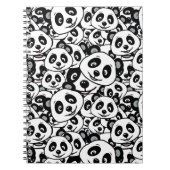 Modern Black and White Cute Panda Bear Pattern Notizblock (Vorderseite)