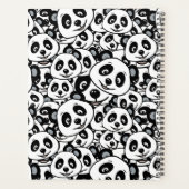 Modern Black and White Cute Panda Bear Pattern Planer (Rückseite)