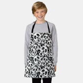 Modern Black and White Cute Panda Bear Pattern Schürze (Getragen)