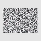 Modern Black and White Cute Panda Bear Pattern Seidenpapier (Vorderseite)