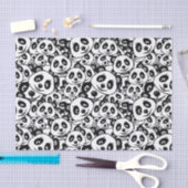 Modern Black and White Cute Panda Bear Pattern Seidenpapier (Handwerk)