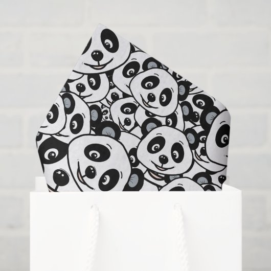 Modern Black and White Cute Panda Bear Pattern Seidenpapier (Geschenktüte)