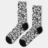 Modern Black and White Cute Panda Bear Pattern Socken (Linkes Detail)