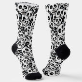 Modern Black and White Cute Panda Bear Pattern Socken (Gewinkelt)