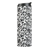 Modern Black and White Cute Panda Bear Pattern Thermosbecher (Nach links gedreht)