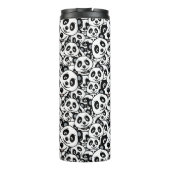 Modern Black and White Cute Panda Bear Pattern Thermosbecher (Rückseite)