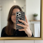 Modern Black and White Diagonal Stripes Monogram Case-Mate iPhone Hülle