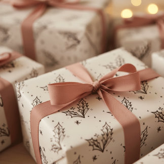 Modern Black and white doodle style art Geschenkpapier Set