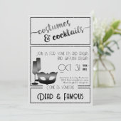 Modern Black And White Elegant Halloween Party  Einladung (Stehend Vorderseite)