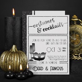 Modern Black And White Elegant Halloween Party  Einladung