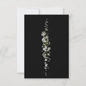 Modern Black and White Floral Wedding Invitation Einladung (Rückseite)