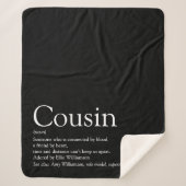 Modern Black and White Fun Cool Cousin Quote Sherpadecke (Vorderseite)