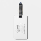 Modern Black And White Golf Sport Gepäckanhänger (Rückseite vertikal)