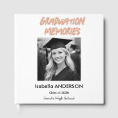Modern Black and White Graduation Party Gästebuch (Vorderseite)