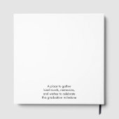 Modern Black and White Graduation Party Gästebuch (Rückseite)