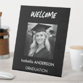 Modern Black and White Graduation Party Sockelschild (In Situ)