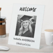 Modern Black and White Graduation Party Sockelschild (In Situ)