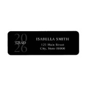 Modern Black and White Graduation Return Address (Vorne)