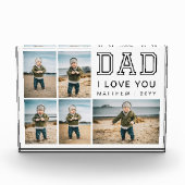 Modern Black and White Grid Collage I Love You Dad Fotoblock (Vorderseite)