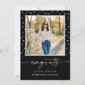 Modern Black and White Handwriting Graduation Ankündigung (Vorderseite)