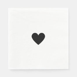 Modern Black and White Heart Serviette