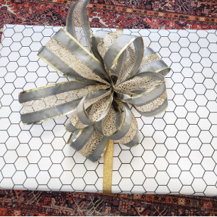 Modern Black and White Hex Tile Design Geschenkpapier