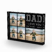 Modern Black and White Keepsake I Love You Dad Fotoblock (Rechts)