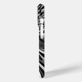 Modern Black and White Liquid Swirl Phone Case  (Rückseite / Links)