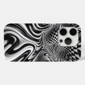 Modern Black and White Liquid Swirl Phone Case  (Rückseite (Horizontal))