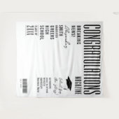 Modern Black And White Magazine Cover Grad Party Wandteppich (Vorderseite (Horizontal))