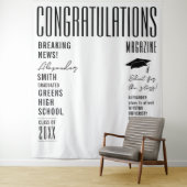 Modern Black And White Magazine Cover Grad Party Wandteppich (Beispiel)