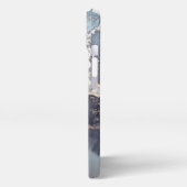 modern black and white marble monogram iPhone hülle (Linke Seite)