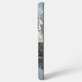 modern black and white marble monogram samsung galaxy hülle (Rückseite (Horizontal))