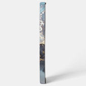 modern black and white marble monogram samsung galaxy hülle (Linke Seite)