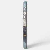 modern black and white marble monogram samsung galaxy hülle (Linke Seite)