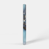 modern black and white marble monogram samsung galaxy hülle (Rechte Seite)