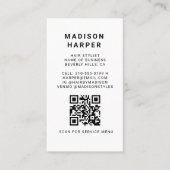 Modern Black and White Marble QR Code Business Visitenkarte (Vorderseite)