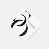 Modern Black and White Minimalist 50th Birthday Serviette (Ecke)
