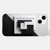 Modern Black and White Minimalist Phone Case - 3D  (Rückseite (Horizontal))
