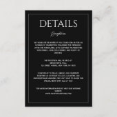 Modern black and white minimalist wedding details begleitkarte (Vorderseite)