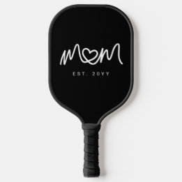 Modern Black and White Mother Mom Established Est Pickleball Schläger