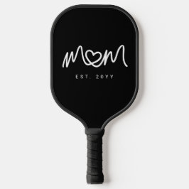 Modern Black and White Mother Mom Established Est Pickleball Schläger