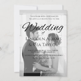 Modern Black and White Overlay Wedding Invitation Einladung
